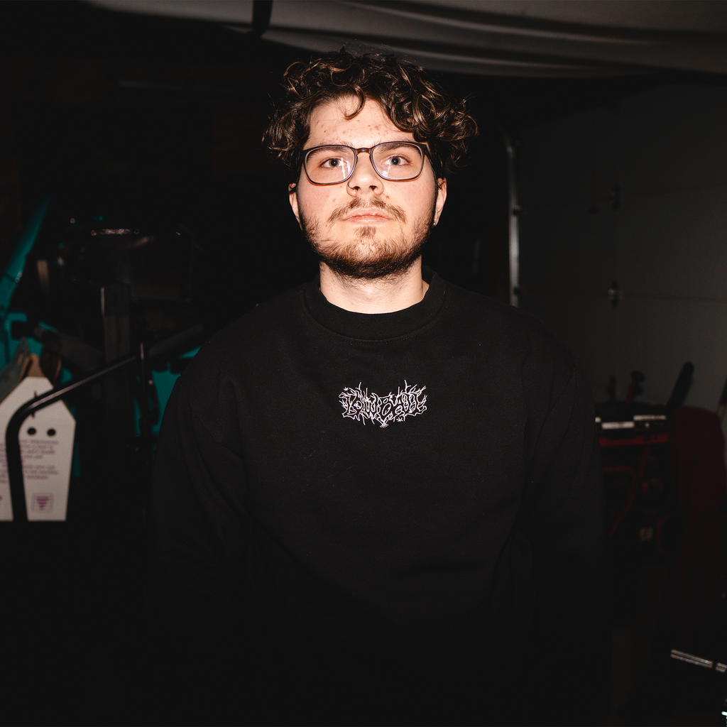Embroidered Metal Logo Crewneck