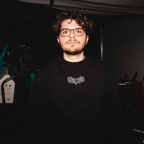 Embroidered Metal Logo Crewneck